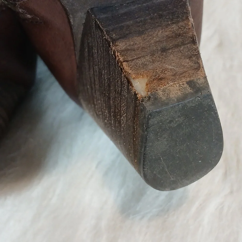 Frye Rich Brown Leather Ankle Booties Women's Sz 8.5 - Picture 6 of 12